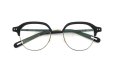 YUICHI TOYAMA メガネ通販 U-184 DUD col.01 Black /White gold + Semi matt black 折りたたみ正面