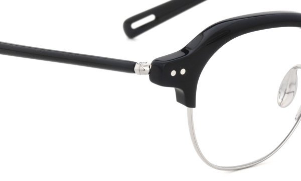 YUICHI TOYAMA メガネ通販 U-184 DUD col.02 Black /Silver ヒンジ表側ディテール