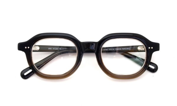YUICHI TOYAMA メガネ通販 U-185 BRS col.04 Fade Brown /Gold 折りたたみ正面