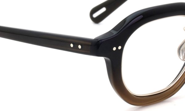 YUICHI TOYAMA メガネ通販 U-185 BRS col.04 Fade Brown /Gold ヒンジ表側ディテール