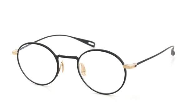 YUICHI TOYAMA メガネ通販 U-186 Lemer col.04 Matt black / White gold 斜め正面