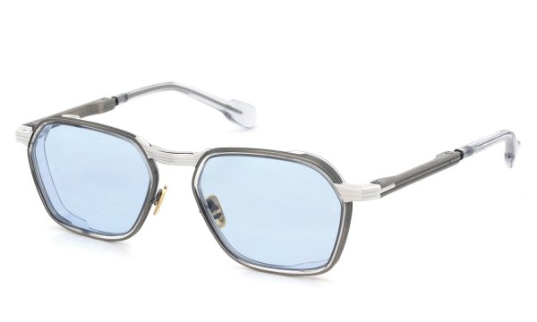 JACQUESMARIEMAGE サングラス BECKETT col.Antique Silver /Serene Blue 斜め正面