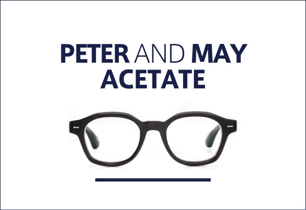 PETER AND MAY アセテートフレーム一覧ページ