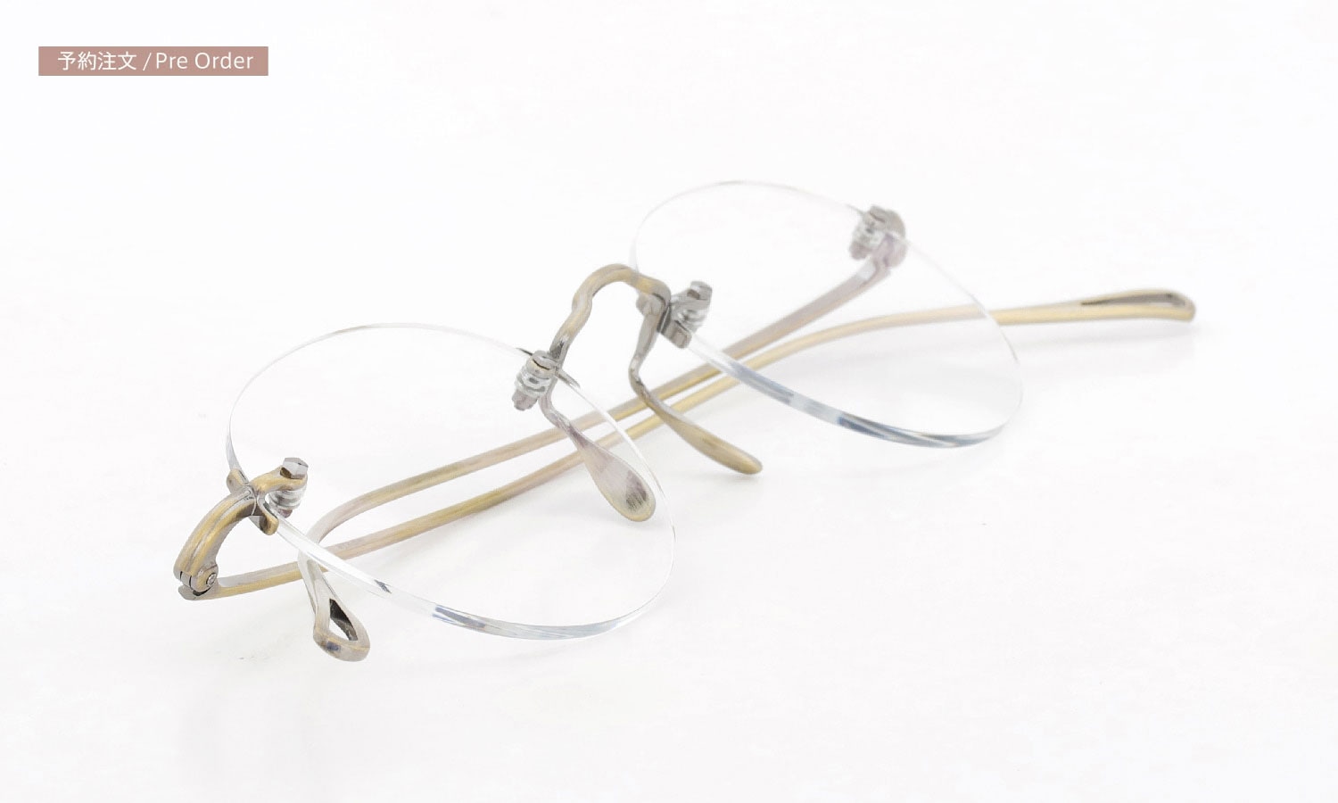 ayame リムレスメガネ通販 3PIECE col.AG