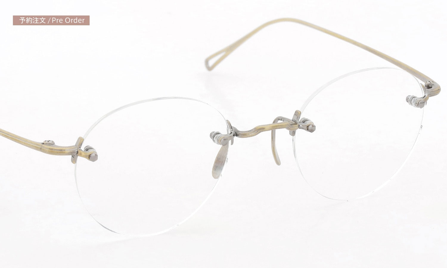 ayame リムレスメガネ通販 3PIECE col.AG