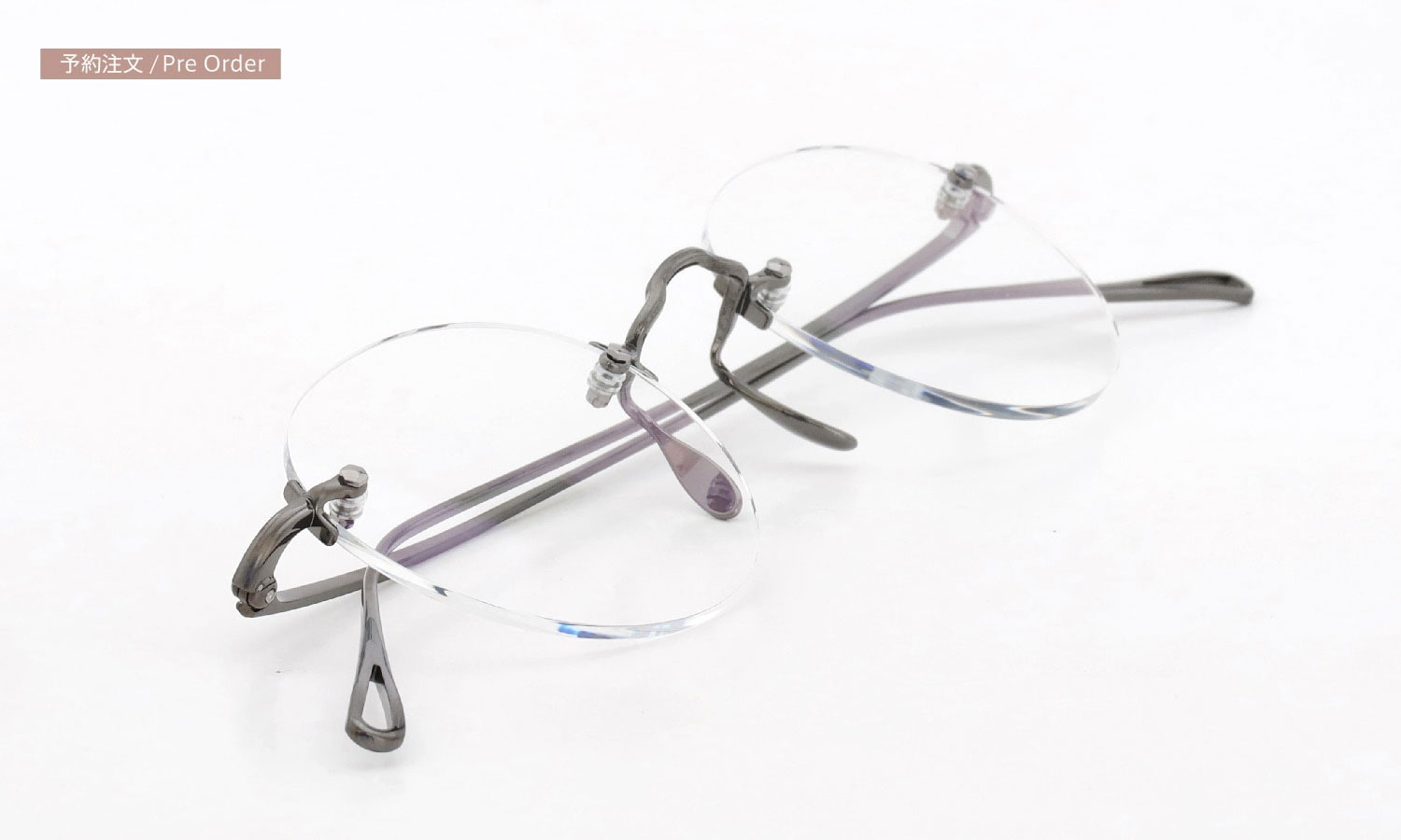 ayame リムレスメガネ通販 3PIECE col.CR