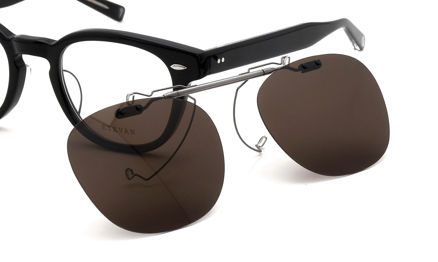 EYEVAN Webb専用クリップオンサグラス 偏光ダークブラウンレンズ