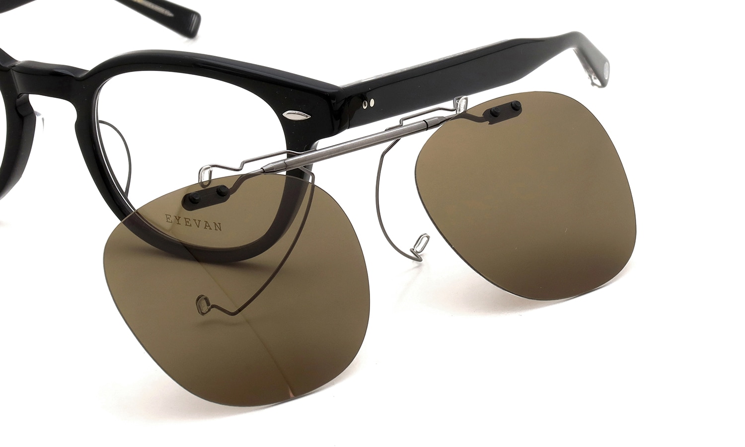 EYEVAN Webb専用クリップオンサグラス 偏光ミドルブラウンレンズ