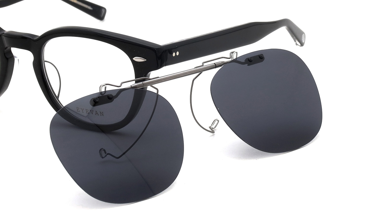 EYEVAN Webb専用クリップオンサグラス 偏光ダークグレーレンズ