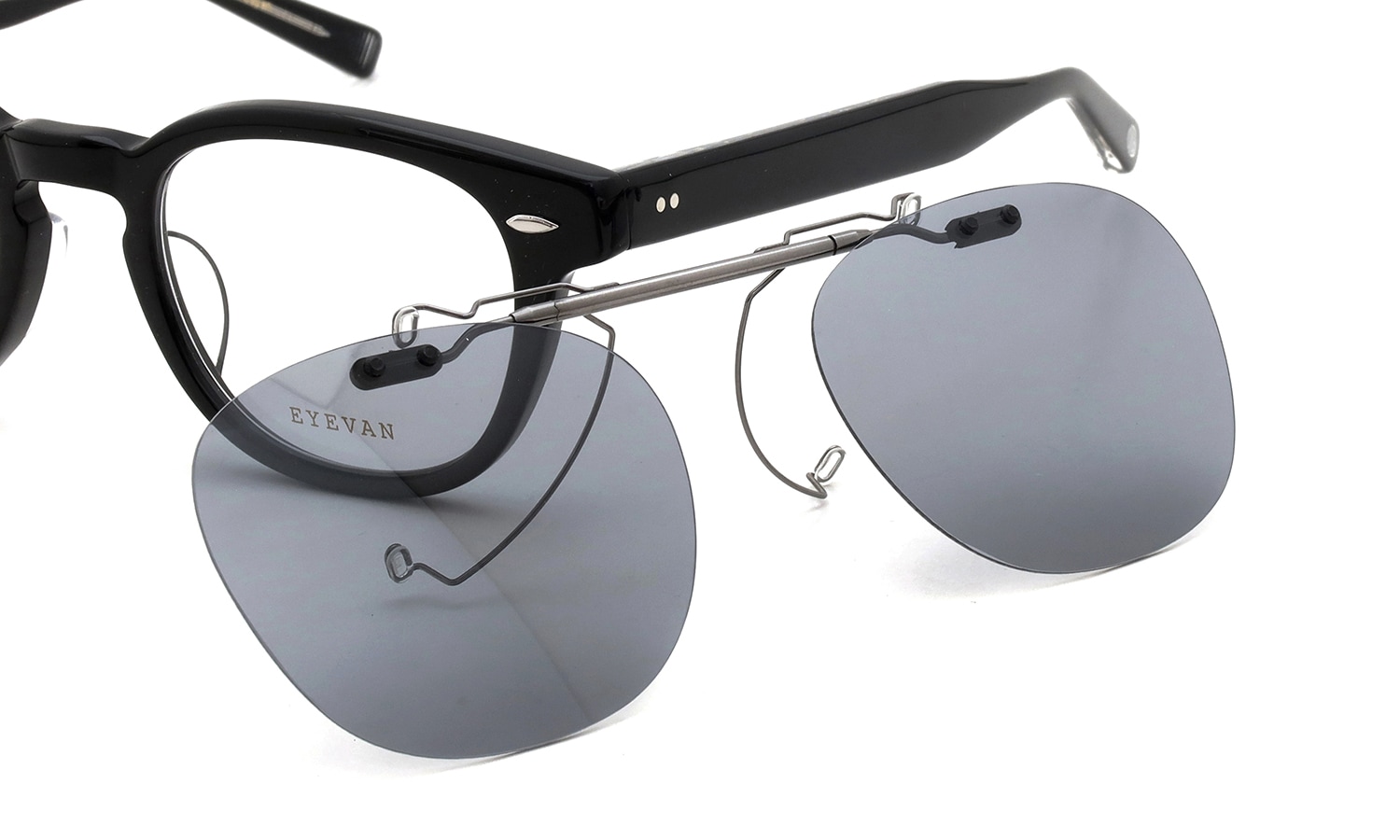 EYEVAN Webb専用クリップオンサグラス 偏光ライトグレーレンズ