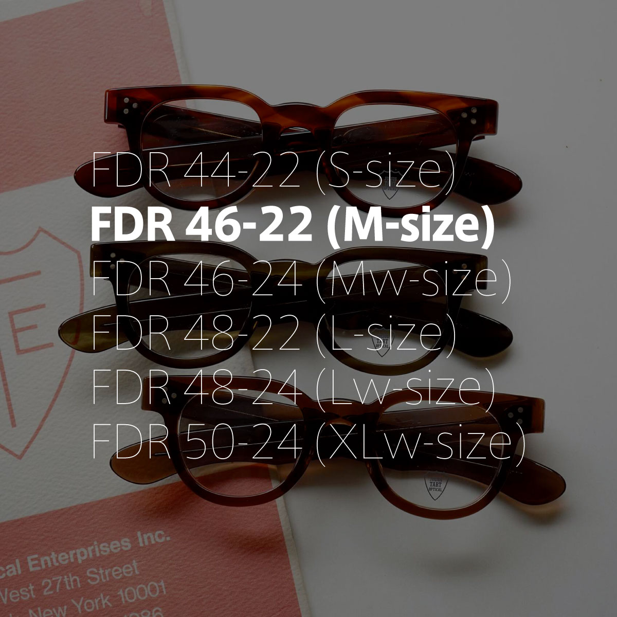 ポンメガネオリジナル JULIUS TART OPTICAL FDR-46-22 フレーム一覧
