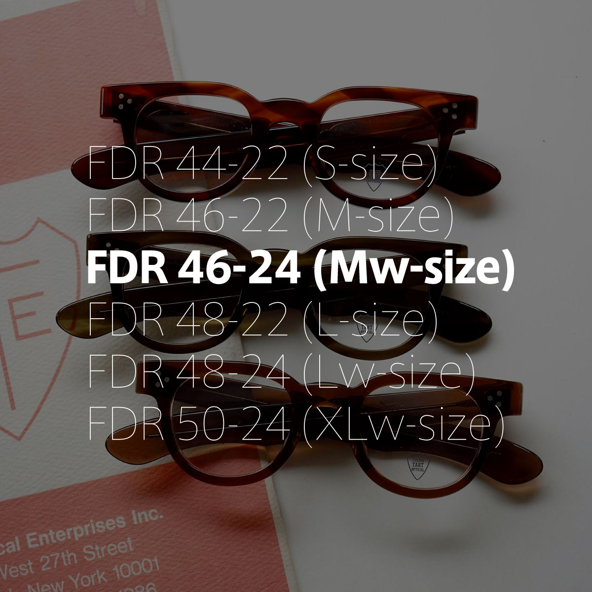 ポンメガネオリジナル JULIUS TART OPTICAL FDR-46-24 フレーム一覧