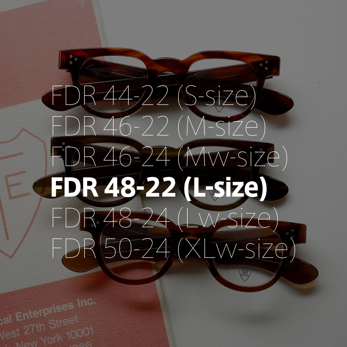 ポンメガネオリジナル JULIUS TART OPTICAL FDR-48-22 フレーム一覧