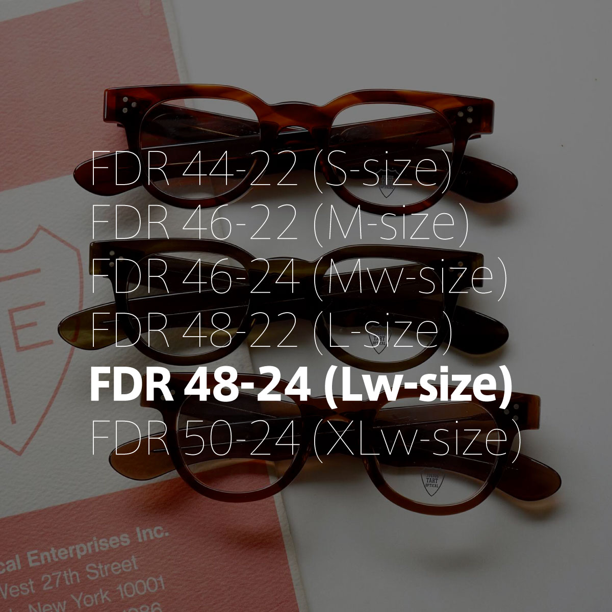 ポンメガネオリジナル JULIUS TART OPTICAL FDR-48-24 フレーム一覧