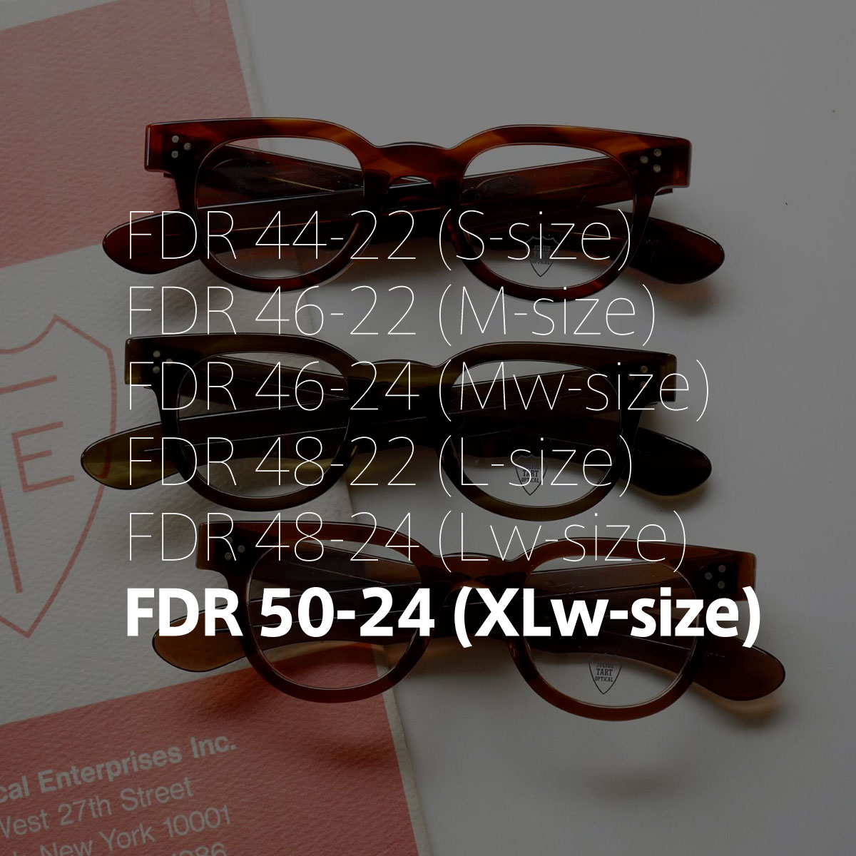 ポンメガネオリジナル JULIUS TART OPTICAL FDR-50-24 フレーム一覧