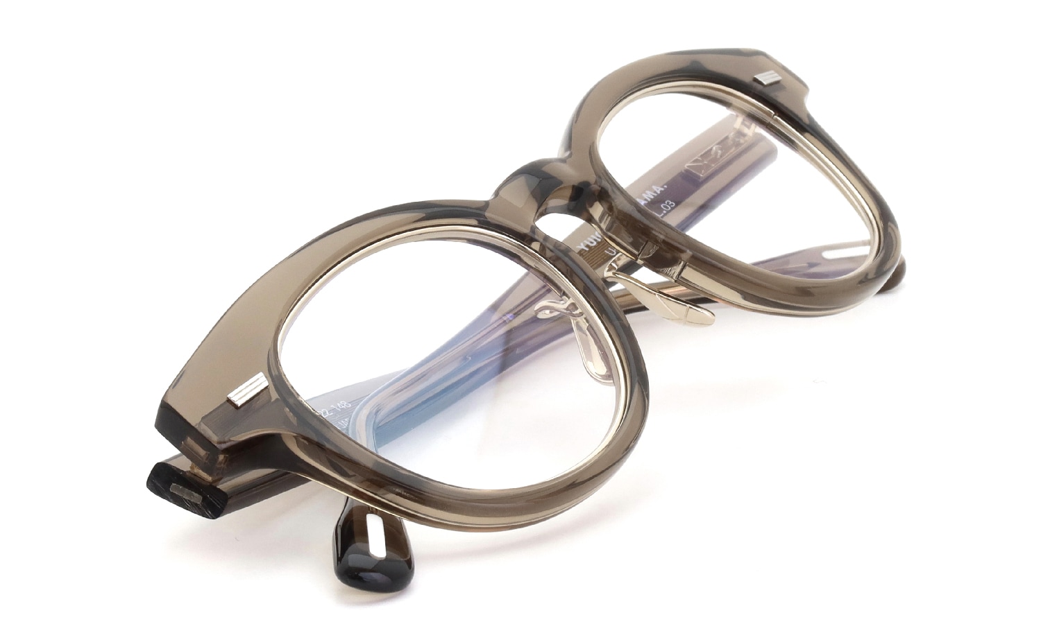 YUICHI TOYAMA. メガネ通販 U-128RS IND COL.03 Brown / White gold