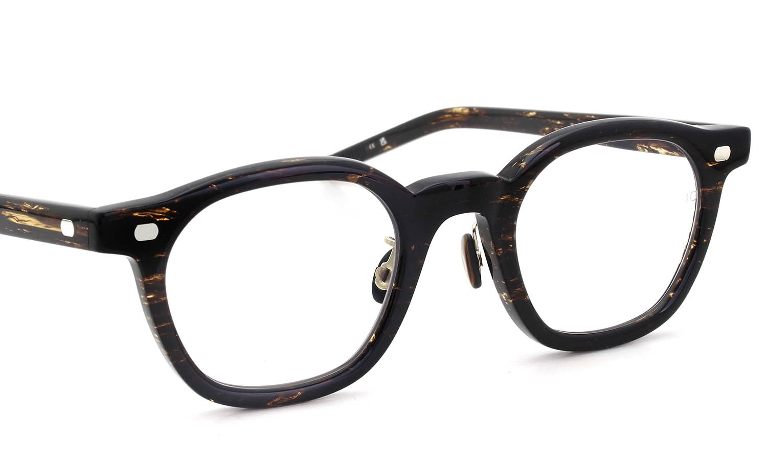 10eyevan セルロイドメガネ通販 NO.2 III FR (47) c.1046S Dark Brown Leaf