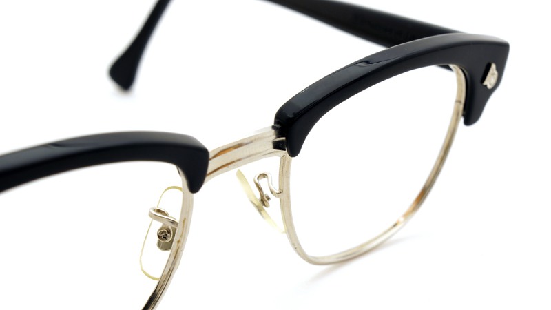 American Optical 1960s〜1980s (AO)Vintage ヴィンテージサーモントブロー  AO鋲 FLEXI-FIT 6M 287 ブラック／ゴールド 48サイズ 6