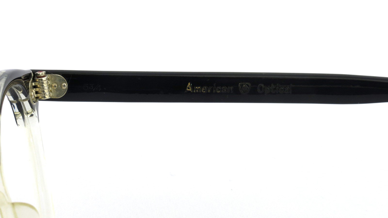American Optical ヴィンテージ 60s ウイング鋲 BLACK/CLEAR 48サイズ 8