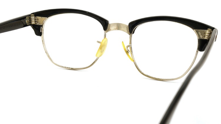 American Optical アメリカンオプチカル 60ｓ (AO)1960s〜1980s サーモントブロー AO鋲 5-3/4 4-1/2 ブラック／シルバー 48サイズ 7