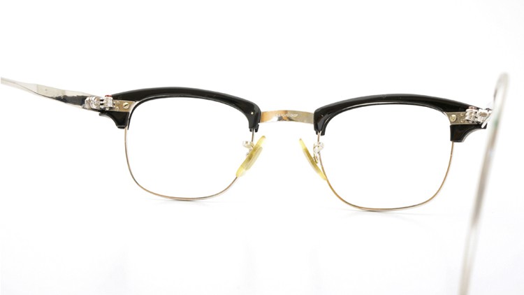 American Optical 60s マルコムX ウイング鋲 1/10 12KGF 6 44-22 ブラック/ホワイトゴールド 6