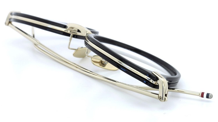 THOM BROWNE. (トムブラウン)メガネ TB-011A 46size BLACK/SHINY 12K GOLD BRIDGE&TEMPLES イメージ13