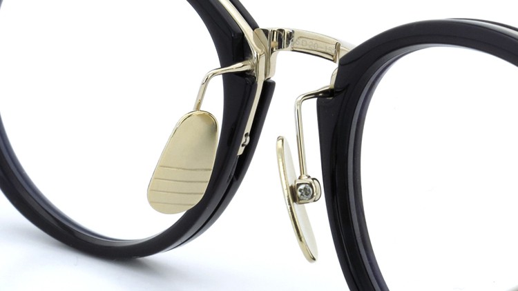 THOM BROWNE. (トムブラウン)メガネ TB-011A 46size BLACK/SHINY 12K GOLD BRIDGE&TEMPLES イメージ8