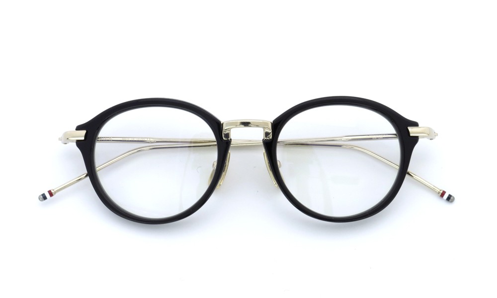 THOM BROWNE メガネ 生産終了通販 TB-011-A 46size BLACK/SHINY 12K