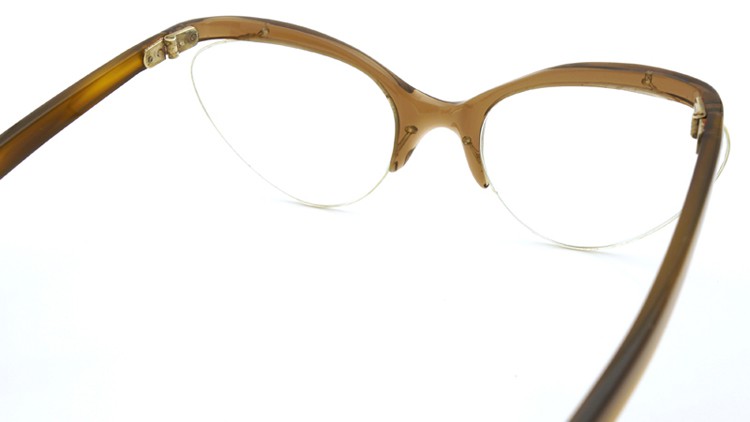 FRANCE-Vintage 1970s BROW FRAME BROWN/HORN 51-19 7