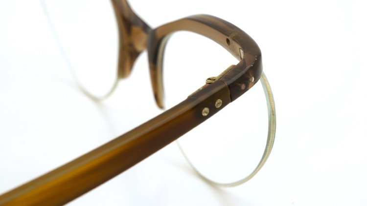 FRANCE-Vintage 1970s BROW FRAME BROWN/HORN 51-19 9