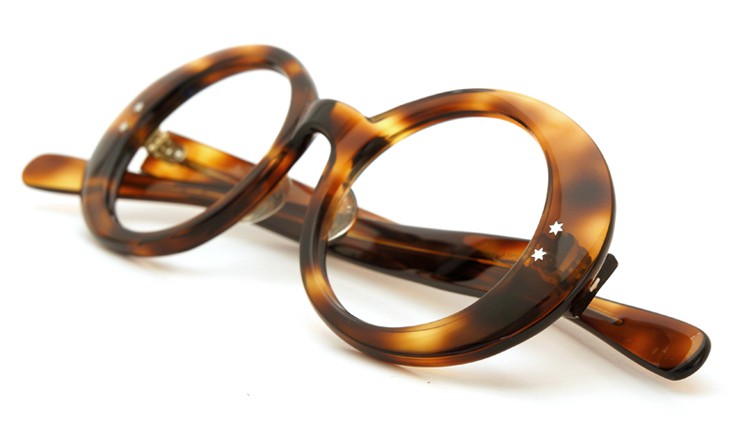 FRANCE-Vintage 1970s TWO STAR DOTS OVAL FRAME TORTOISE 42-21 10