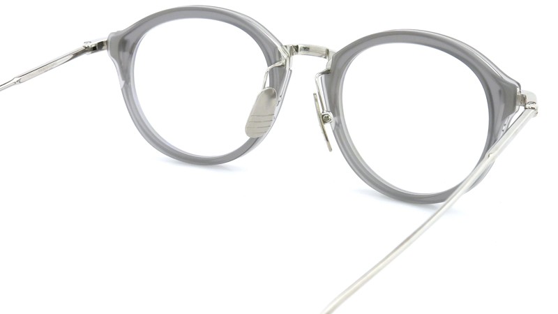 THOM BROWNE. (トムブラウン)メガネ TB-011C 46size SATIN GREY CRYSTAL/SHINY SILVER BRIDGE AND TEMPLES 7