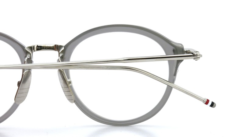 THOM BROWNE. (トムブラウン)メガネ TB-011C 46size SATIN GREY CRYSTAL/SHINY SILVER BRIDGE AND TEMPLES 14