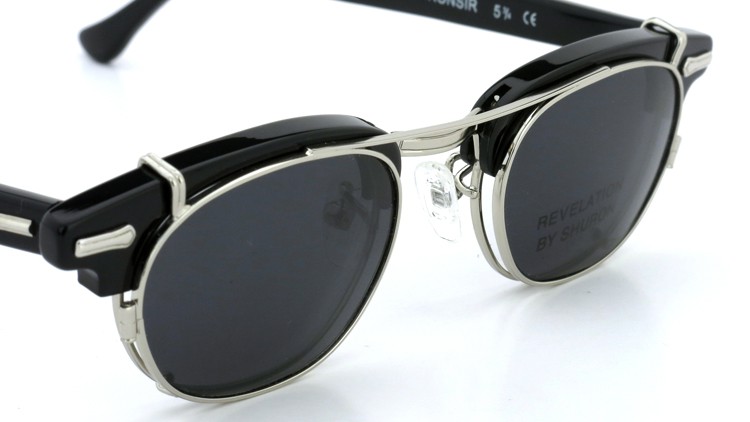 SHURON（シュロン） RONSIR REVELATION 46size Black/Silver メガネ+クリップオンサングラス 7