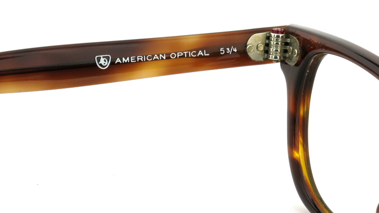 American Optical アメリカンオプチカル (AO)Vintage ヴィンテージメガネ F523 MAINEVENT 変形ダイヤ鋲 AMBER 46-22 9