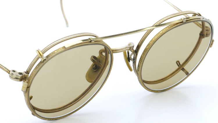 American Optical アメリカンオプチカル (AO)Vintage ヴィンテージ メガネ+クリップオン SQUIRE 1/10-12KGF with CLIPON Light-Brown-Lense 7