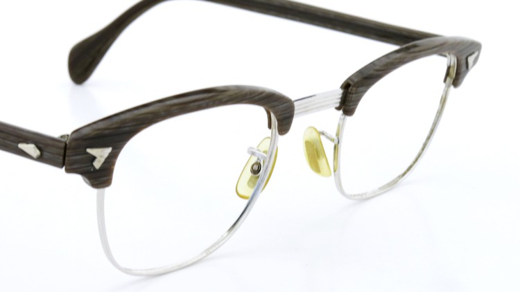 アメリカンオプチカル (AO)Vintage ヴィンテージ 60s マルコムXモデル type:2 ウイング鋲 1/10-12KGF Gray-Wood 46-24 6