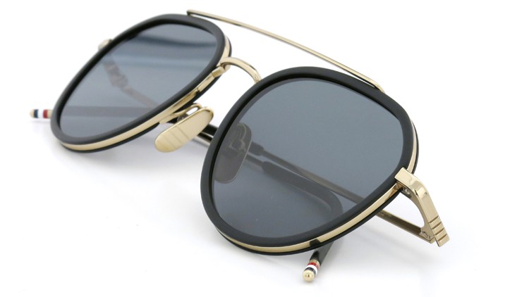 THOM BROWNE トムブラウン サングラス TB-801-A GLD-MBLK-51size Dark-Grey-lense ポンメガネイメージ 12