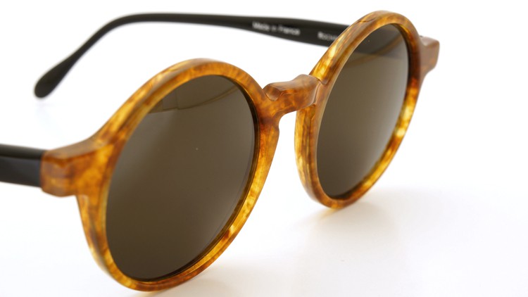 FRANCE Vintage サングラス ROCHAIX NEYRON ROUND FRAME RN-375 AMBER-BLACK 48-20 6