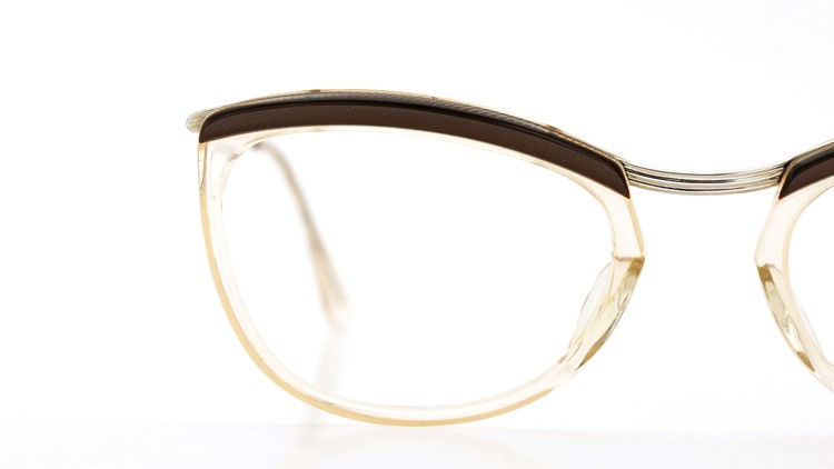 FRANCE Vintage フランス ヴィンテージ BROW FRAME BROWN-CLEAR/SILVER 48-20 13