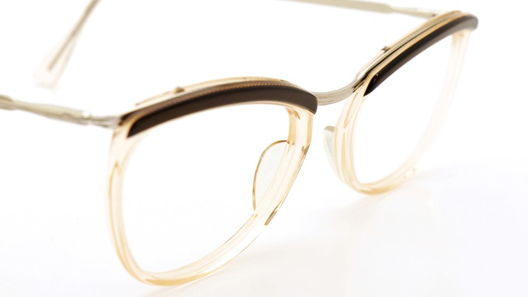 FRANCE Vintage フランス ヴィンテージ BROW FRAME BROWN-CLEAR/SILVER 48-20 6