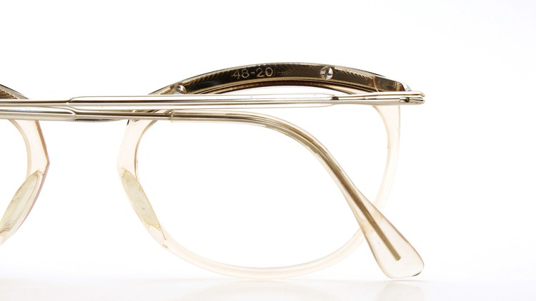 FRANCE Vintage フランス ヴィンテージ BROW FRAME BROWN-CLEAR/SILVER 48-20 12