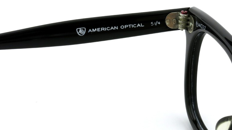 American Optical Vintage メガネ タ?イヤ鋲 BLACK 44-22 ヘ?ーハ?ースリーフ?付き 9