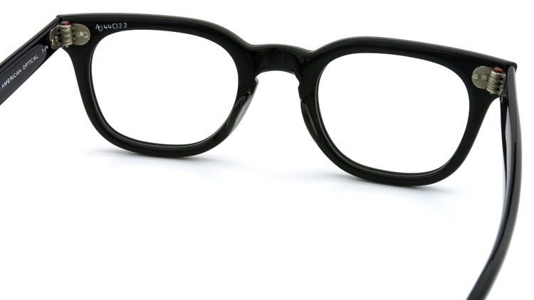 American Optical Vintage メガネ タ?イヤ鋲 BLACK 44-22 ヘ?ーハ?ースリーフ?付き 7