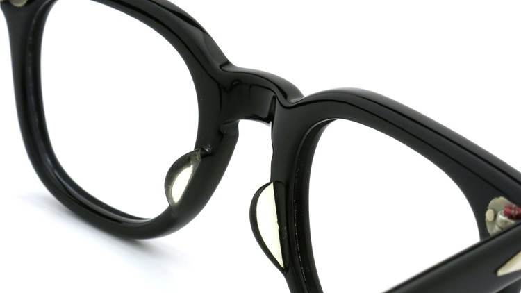 American Optical Vintage メガネ タ?イヤ鋲 BLACK 44-22 ヘ?ーハ?ースリーフ?付き 8