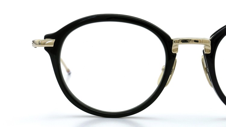 THOM BROWNE. (トムブラウン)メガネ TB-011A 49size BLACK/SHINY 12K GOLD BRIDGE&TEMPLES イメージ12