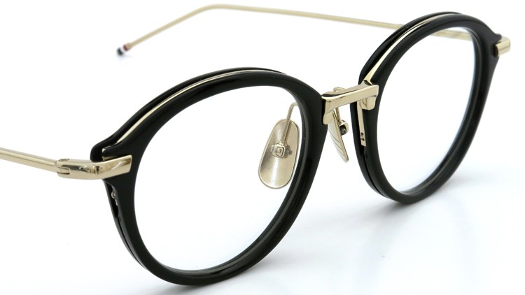 THOM BROWNE. (トムブラウン)メガネ TB-011A 49size BLACK/SHINY 12K GOLD BRIDGE&TEMPLES イメージ5