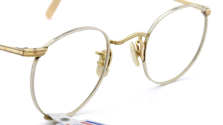 FRANCE Vintage フランスヴィンテージ メガネ LUX Clarte silver-frame gold-temple-bridge 6