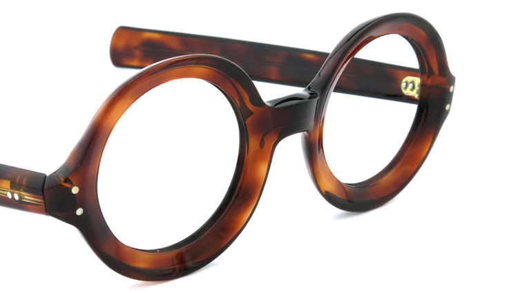 FRANCE Vintage フランス ヴィンテージ メガネ 1960s TWO DOTS ROUND FRAME 40-25 AMBER 6