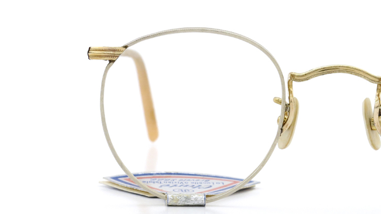 FRANCE Vintage フランスヴィンテージ メガネ LUX Clarte silver-frame gold-temple-bridge 14